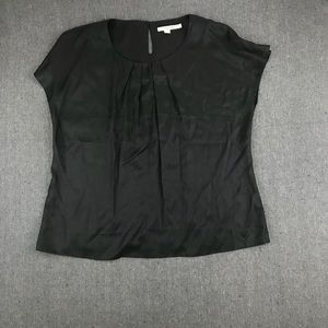 Boden black cap sleeve round neck top blouse